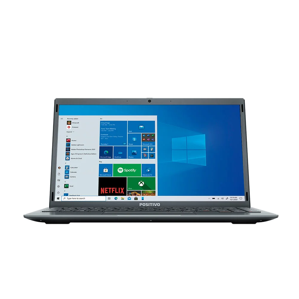 Imagem 1 de 5 do produto Notebook Positivo Q464C Motion, Intel Atom Quad-Core 1.9GHz, 4GB RAM, 64GB SSD + 64GB em Nuvem, Tela 14.1" LED, Windows 10 Home, Cinza