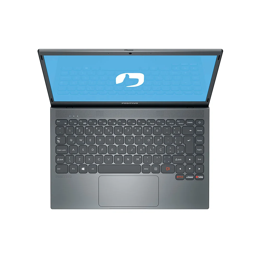 Imagem 3 de 5 do produto Notebook Positivo Q464C Motion, Intel Atom Quad-Core 1.9GHz, 4GB RAM, 64GB SSD + 64GB em Nuvem, Tela 14.1" LED, Windows 10 Home, Cinza