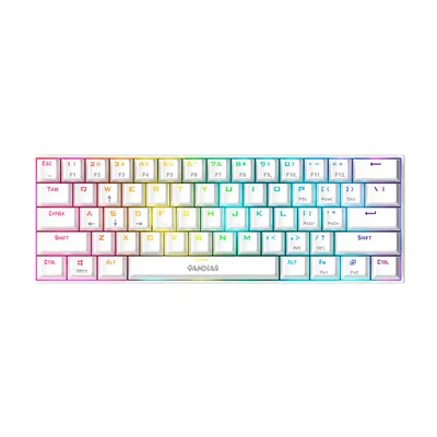 Teclado Mecânico Gamer 60% Gamdias Hermes E3 RGB Branco Switch Gamdias Brown ANSI - E3 RGB WH BROWN