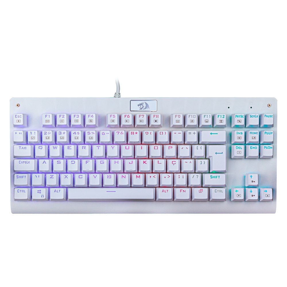 Teclado Mecânico Gamer Redragon Dark Avenger Branco Switch Outemu Blue RGB ABNT2 - K568W-RGB (BLUE)