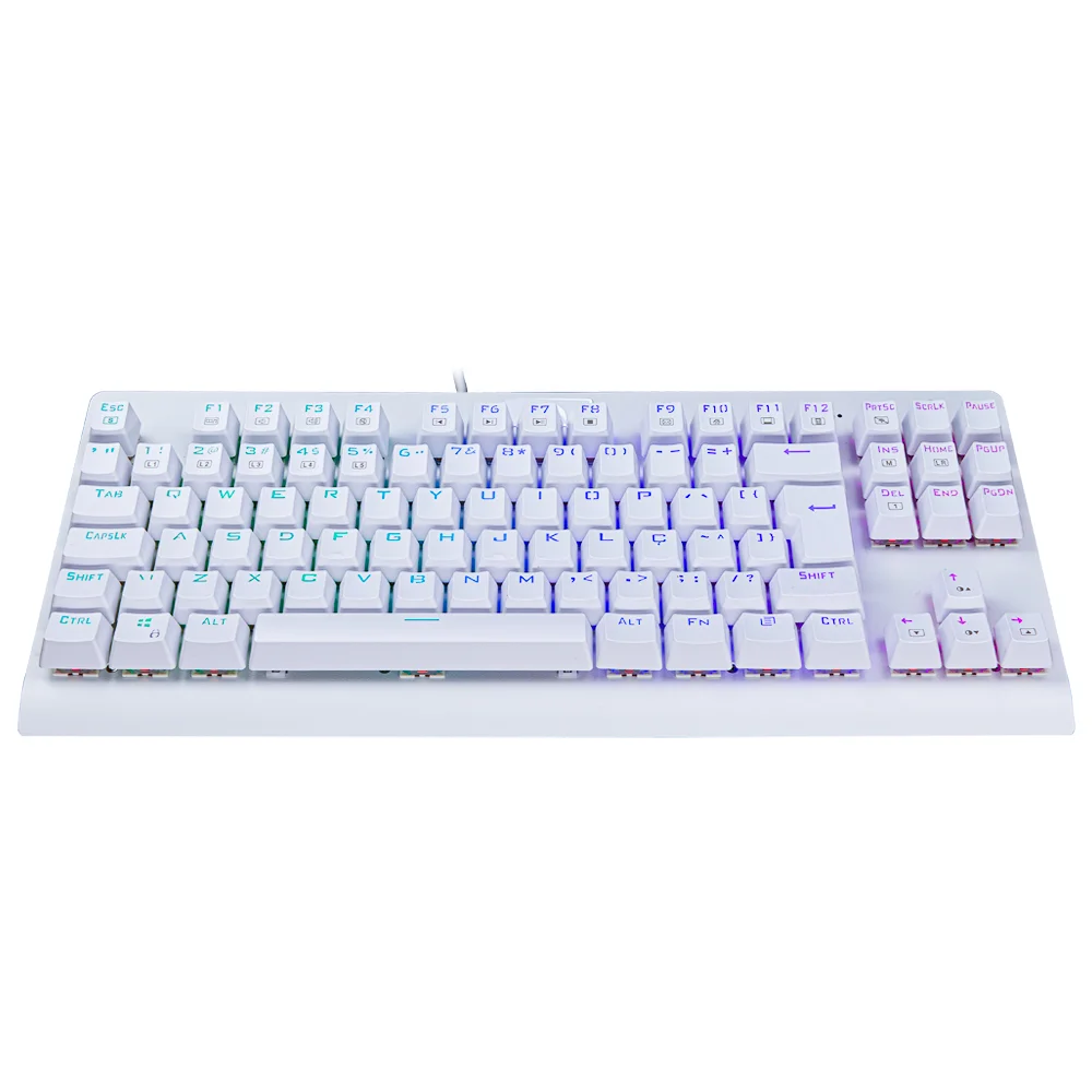 Imagem 3 de 5 do produto Teclado Mecânico Gamer Redragon Dark Avenger Branco Switch Outemu Blue RGB ABNT2 - K568W-RGB (BLUE)
