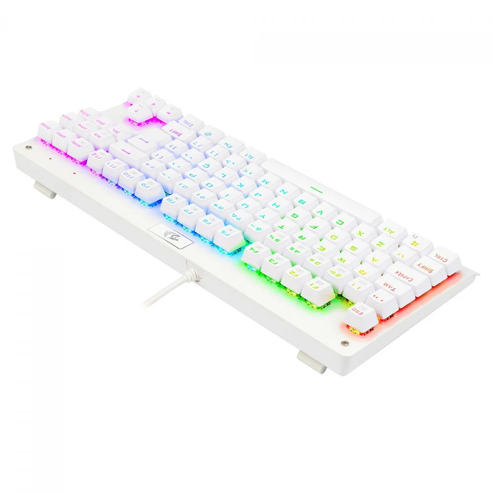 Imagem 4 de 5 do produto Teclado Mecânico Gamer Redragon Dark Avenger Branco Switch Outemu Blue RGB ABNT2 - K568W-RGB (BLUE)