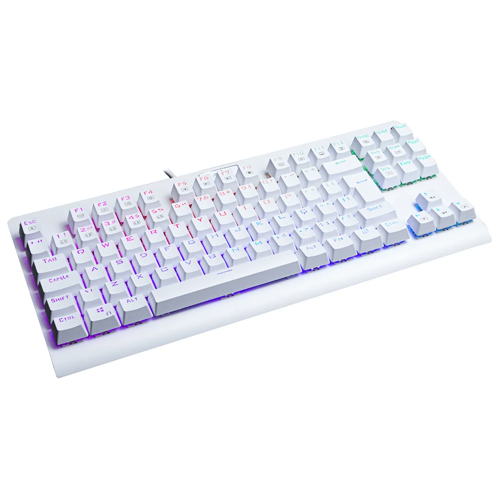 Imagem 5 de 5 do produto Teclado Mecânico Gamer Redragon Dark Avenger Branco Switch Outemu Blue RGB ABNT2 - K568W-RGB (BLUE)