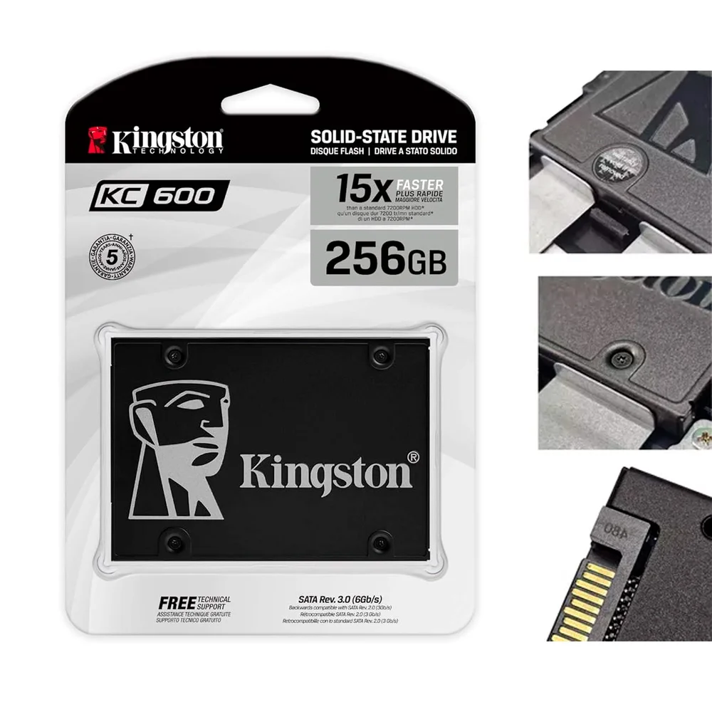 Imagem 5 de 5 do produto SSD Kingston Kc600 256GB Sata Iii 2,5Polegadas - Skc600/256g