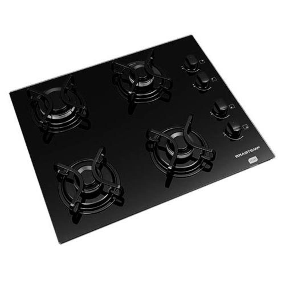 Cooktop Brastemp 4 Bocas A Gás Ative, Vidro, Preto