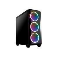 Gabinete Gamer Warrior, com painel lateral de vidro temperado e painel frontal de acrílico. Compátivel com fonte ATX, placas mãe ATEX, e micro ATX. Fi