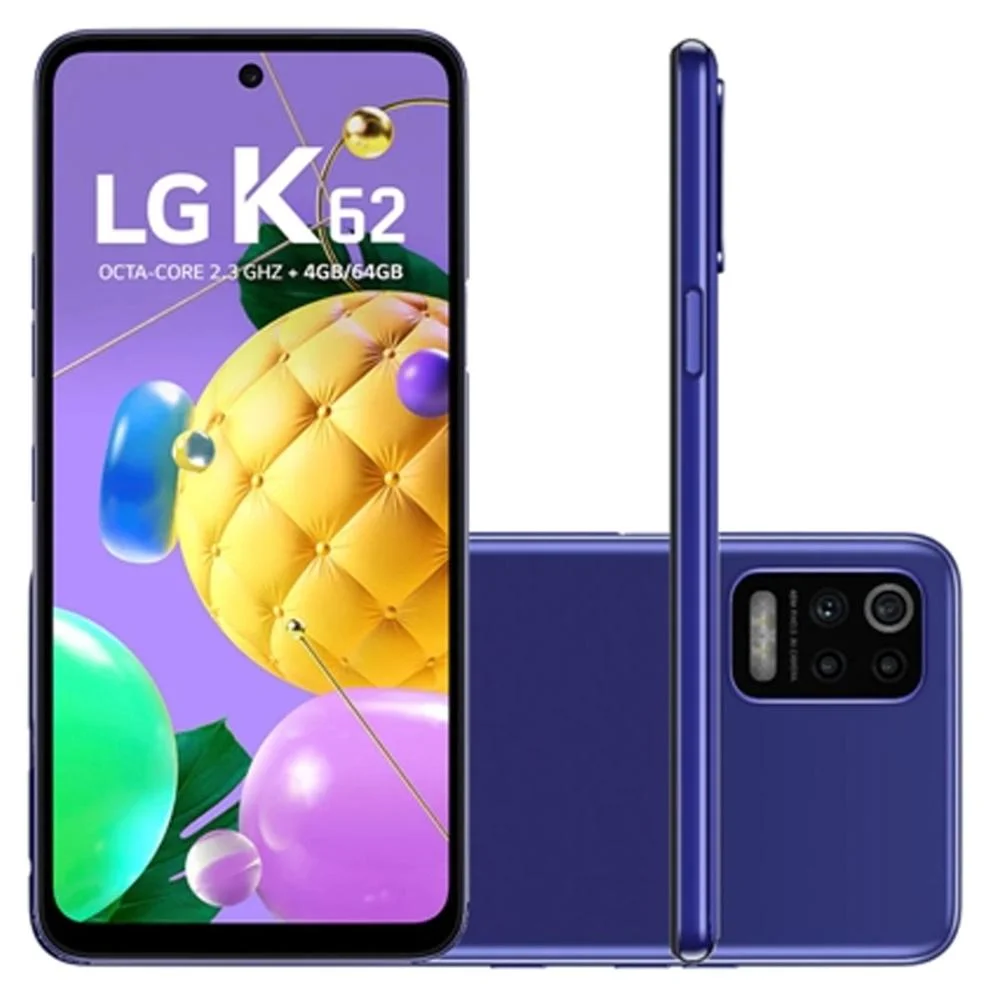 Imagem 1 de 5 do produto Smartphone LG K62, 64GB, 4GB RAM, Octa-core, Câmera Quadrupla 13MP, Tela 6.6, Azul -  Lmk520bmw