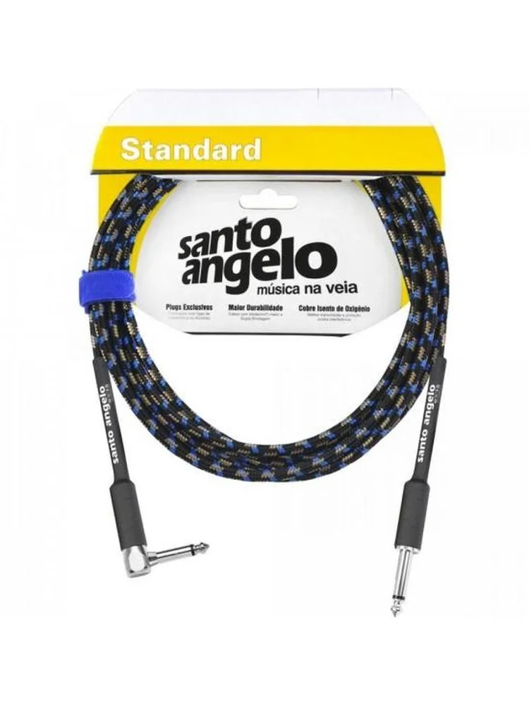 Imagem 2 de 5 do produto Cabo Angel Tx 0,30 Mm, Conector P10/p10 90º 20ft 6,10 Metros, Textil