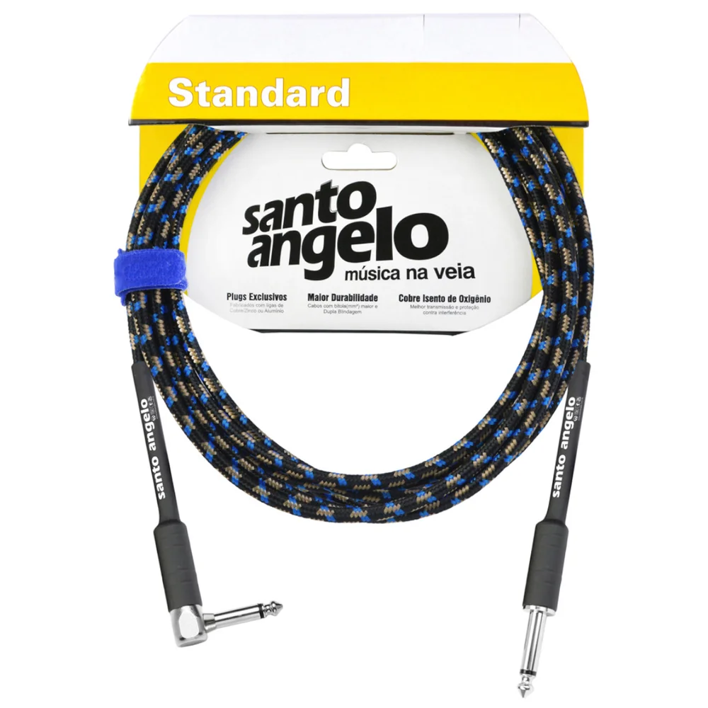 Imagem 5 de 5 do produto Cabo Angel Tx 0,30 Mm, Conector P10/p10 90º 20ft 6,10 Metros, Textil