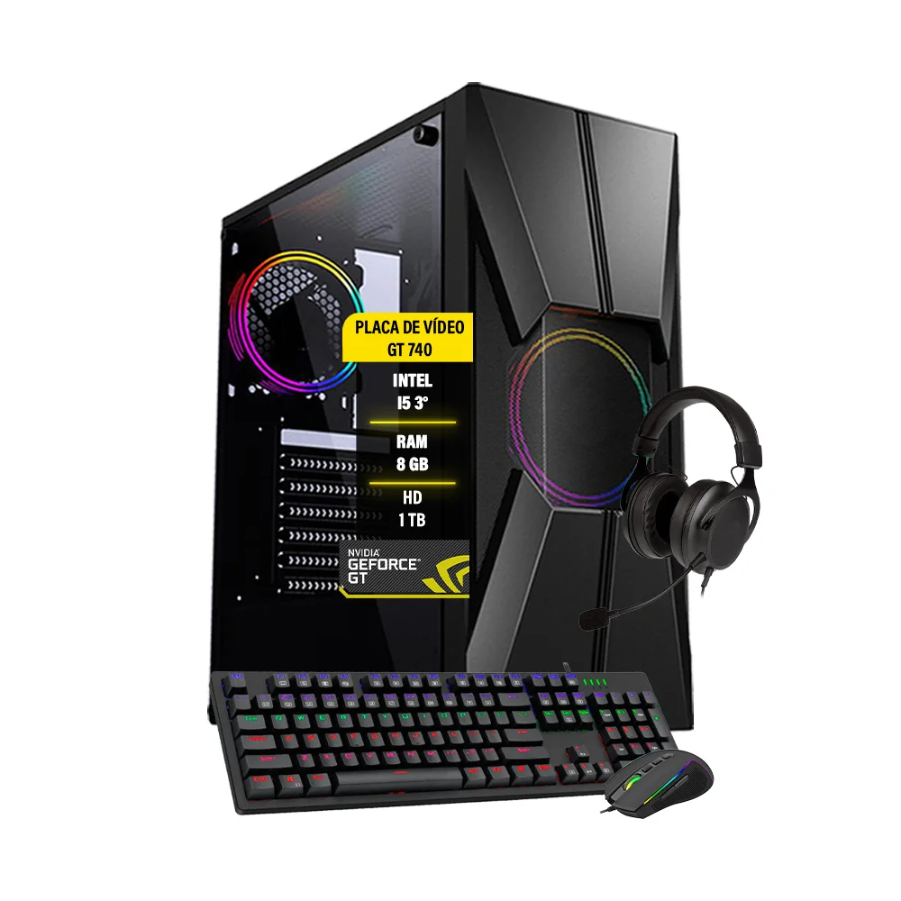 Computador Gamer Maximus, Intel I5, GT 730, 8GB, Hd 1TB, Wi-fi