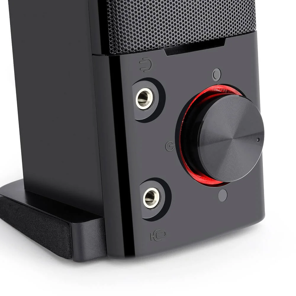 Imagem 4 de 5 do produto Caixa de Som Soundbar Gamer Redragon Orpheus Stereo 2.0, 2x3W, P2 + USB, Com Led, Preto E Vermelho - GS550