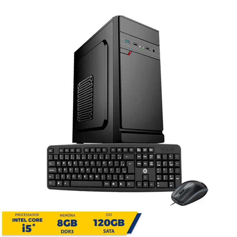 Computador Intel Core I5 1°Geração, 8Gb, SSD 120Gb, Gabinete Slim - Bivolt Computador Intel Core I5 1°Geração, 8Gb, SSD 120Gb, Gabinete Slim - Bivolt