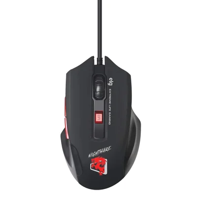 Mouse Gamer ELG Nightmare, Com Fio, LED em 7 cores, 4000 DPI, 6 Botões, Preto