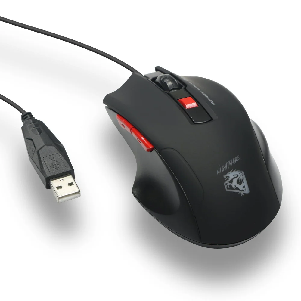 Mouse Gamer ELG Nightmare, Com Fio, LED em 7 cores, 4000 DPI, 6 Botões, Preto Mouse Gamer ELG Nightmare, Com Fio, LED em 7 cores, 4000 DPI, 6 Botões, Preto