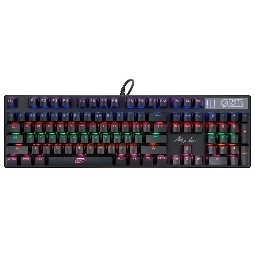 Teclado Gamer Flakes Power Royale, Mecânico, ELG, Com 104 Teclas Retroiluminadas - FLKTM001 Teclado Gamer Flakes Power Royale, Mecânico, ELG, Com 104 Teclas Retroiluminadas - FLKTM001