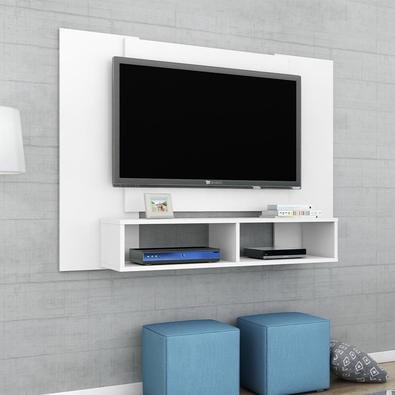 Painel para TV Ideal para qualquer sala, com dois nichos, excelentes para acomodar objetos decorativos, aparelhos eletrônicos etc. Foi elaborado em Md