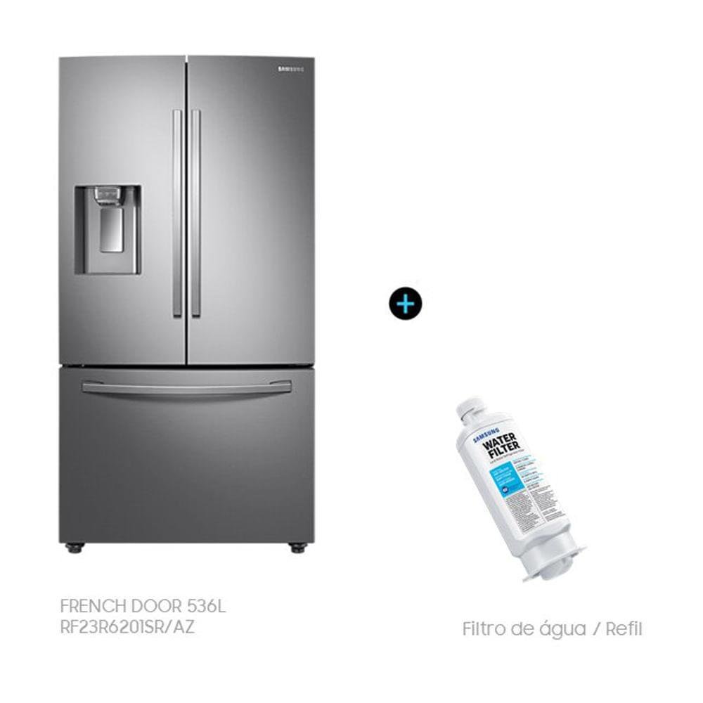 Geladeira Inverter Frost Free French Door 536L, Inox Look, 110V + Refil