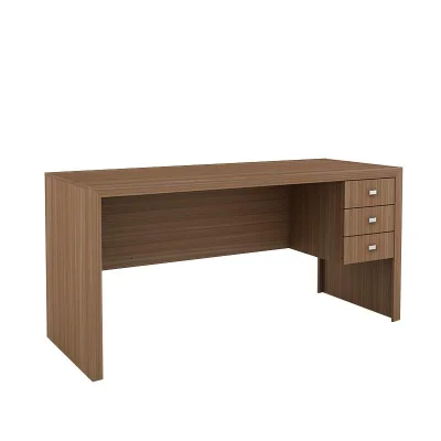 Mesa para Computador Tecno Mobili, Amendoa, 3 com Gavetas - ME4113