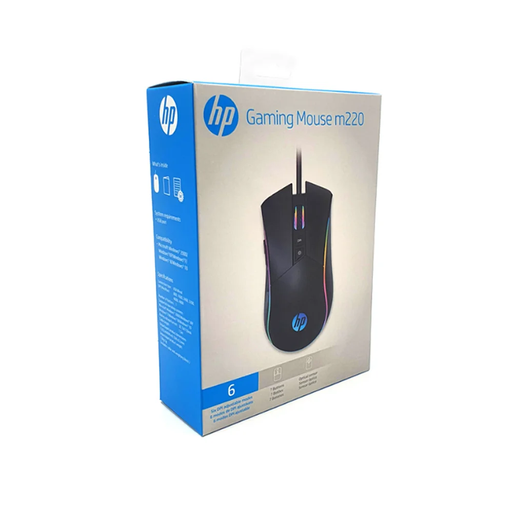 Imagem 5 de 5 do produto Mouse Gamer USB M220, 4800 DPI, RGB, Preto