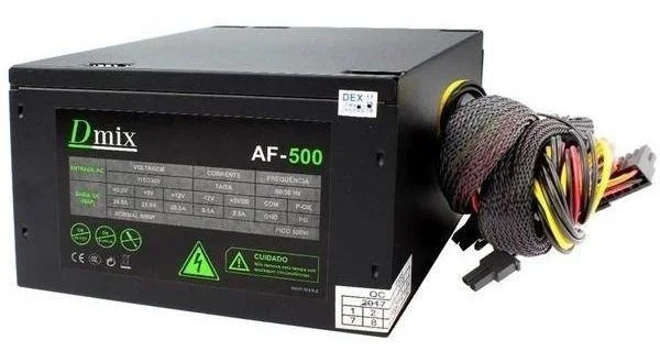 Imagem 2 de 4 do produto Fonte DEX ATX Gamer, 500W Real, Bivolt, Silenciosa, Para PC, 24 Pinos