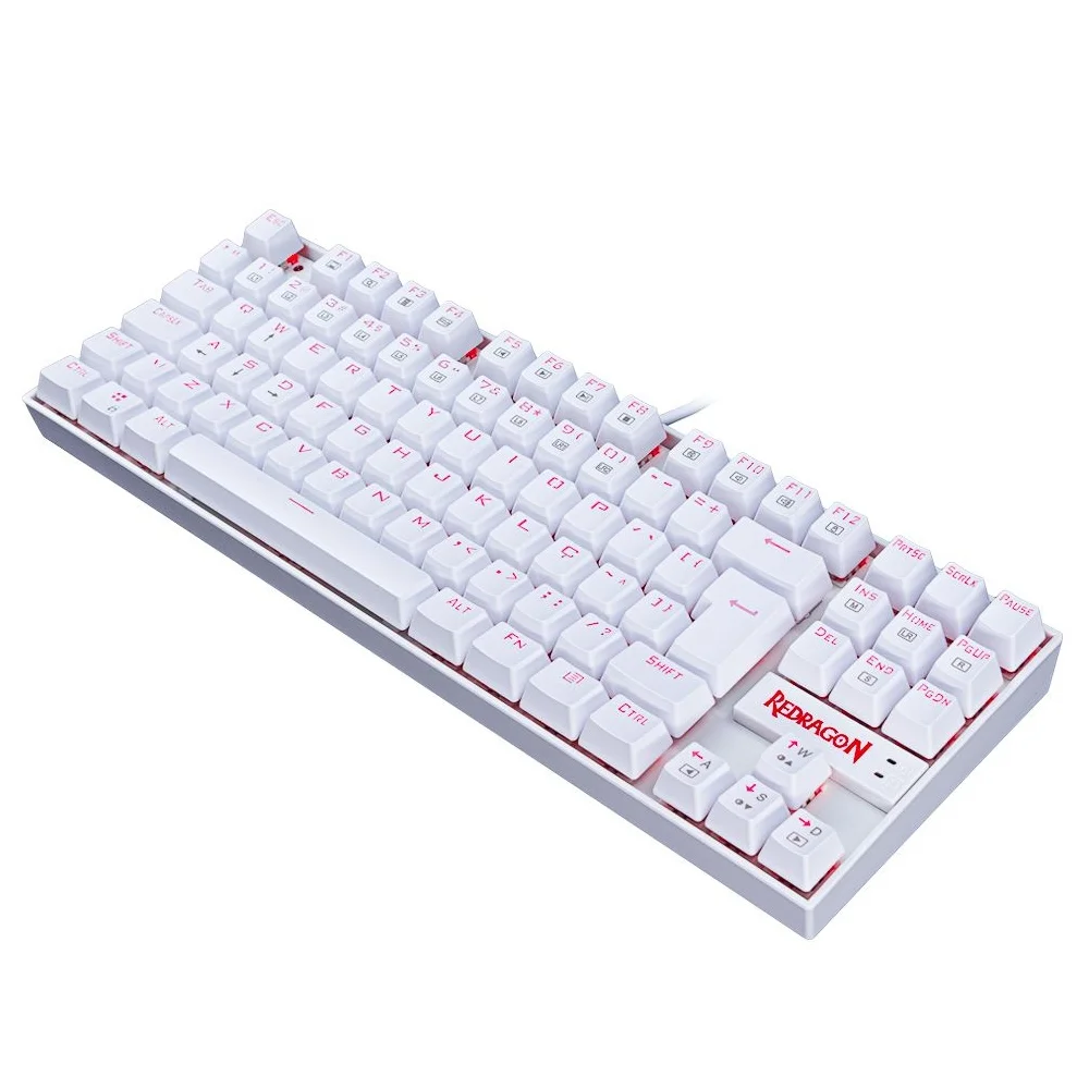 Teclado Mecânico Redragon Kumara k552w Branco Switch Vermelho - view 3