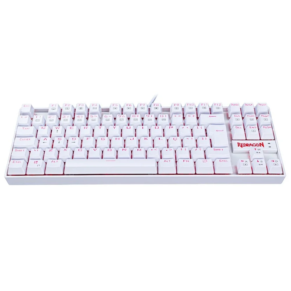 Teclado Mecânico Redragon Kumara k552w Branco Switch Vermelho - view 4