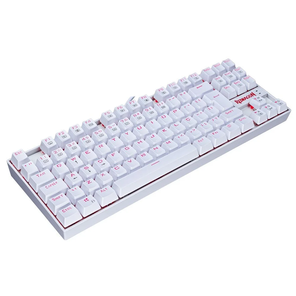 Teclado Mecânico Redragon Kumara k552w Branco Switch Vermelho - view 5