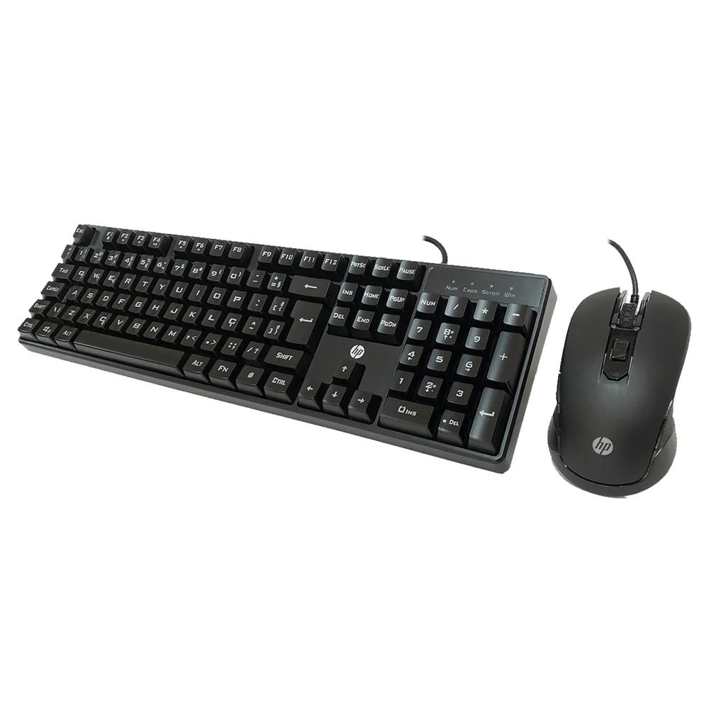 Kit Teclado e Mouse Gamer HP USB Mecânico RGB