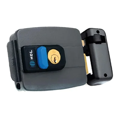 Fechadura Eletrica HDL, Dupla Cinza com Botão - C-90