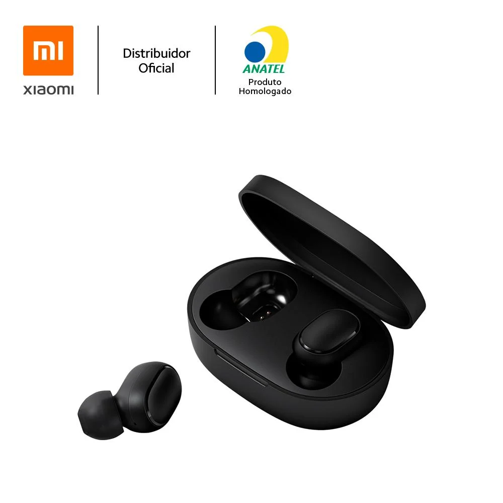 Imagem 5 de 5 do produto Fone de Ouvido Bluetooth, Xiaomi, Earbuds Basic 2, AirDots, Auto Pareamento, Bateria Longa Duração Preto - XM542PRE