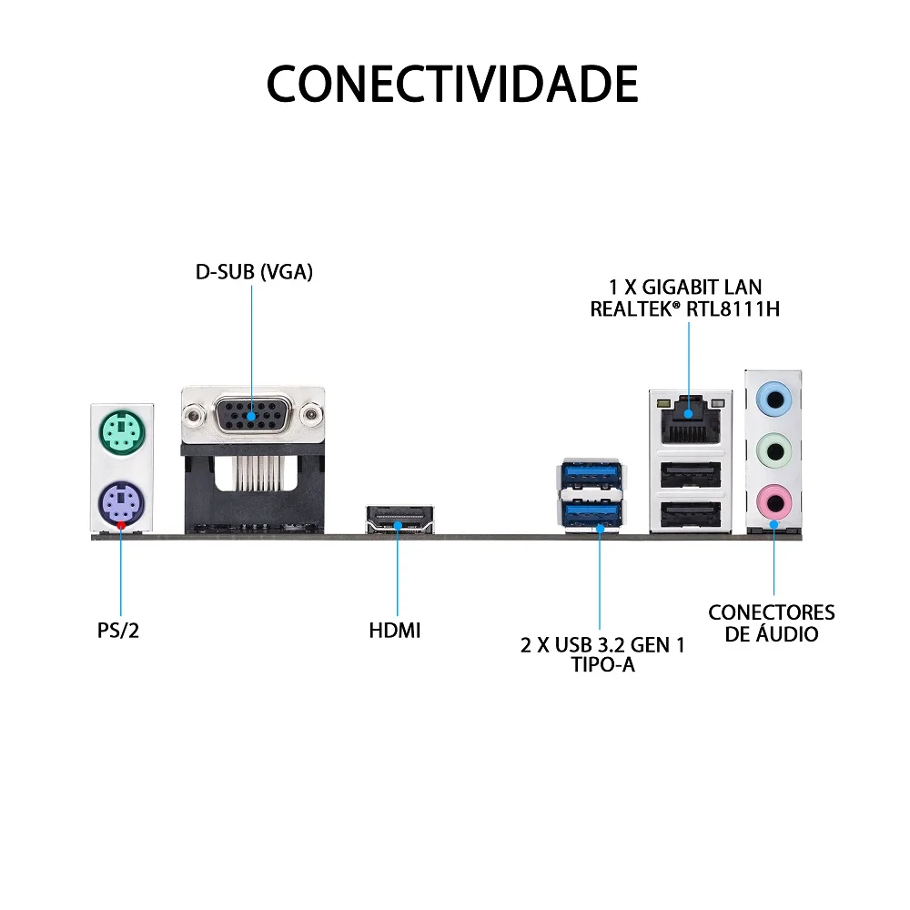 Placa-Mãe Asus Prime H410M-E, Intel LGA 1200 10ª Geração, DDR4 - DCR2020 Placa-Mãe Asus Prime H410M-E, Intel LGA 1200 10ª Geração, DDR4 - DCR2020