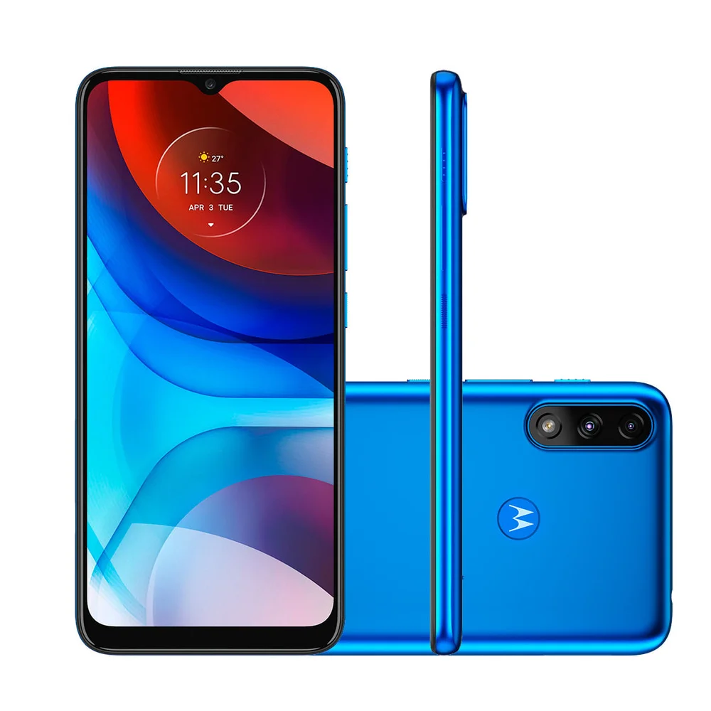 Imagem 2 de 5 do produto Smartphone Motorola Moto E7 Power, 32GB, 2GB RAM, Octa Core, Câmera Dupla 13MP, Tela 6.5, Azul Metálico