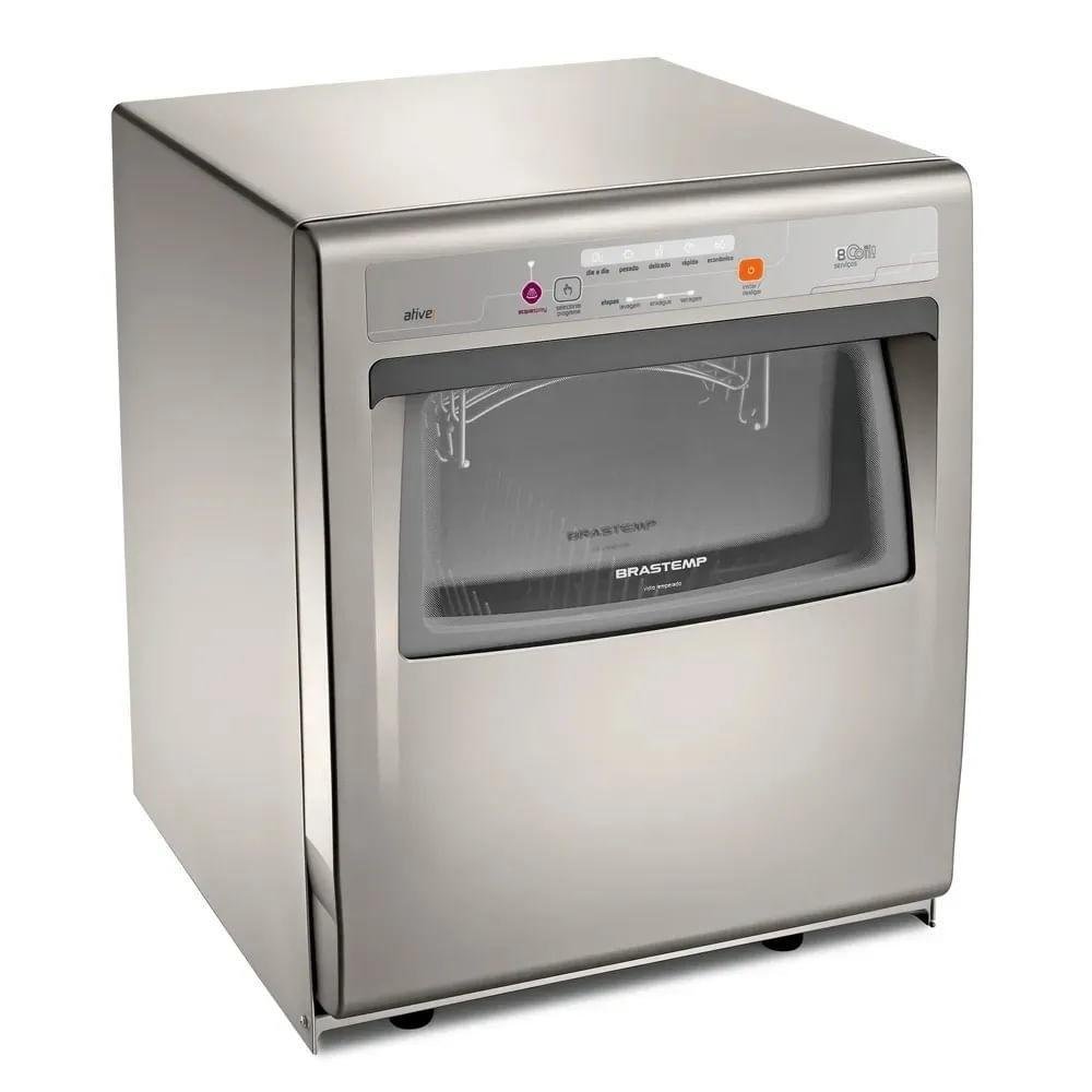 Imagem 3 de 4 do produto Lava-louças Brastemp Ative, 8 Serviços, Cor Prata, 110v - Blf08asana