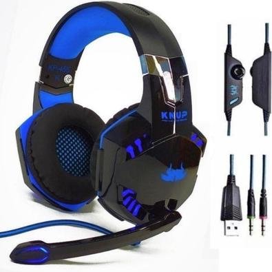 Headset Gamer Knup com Entrada USB e P2, Azul - Kp-455a | KaBuM!