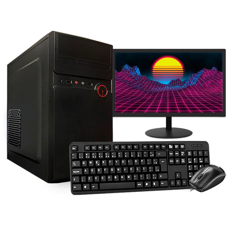 Computador Amorim Completo, I5, 8GB, 500GB, Windows 10 + Monitor LED 19 + Teclado USB, ABNT2 + Mouse USB, Caixa de Som