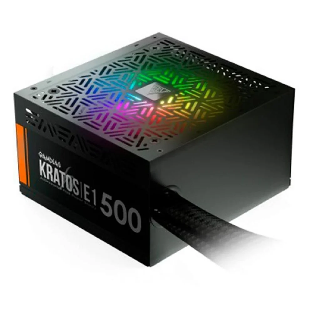 Fonte GAMDIAS Kratos E1, 500W, 110/220V Chaveada, LED RGB, Sem Cabo - GD-Z500ZZZ