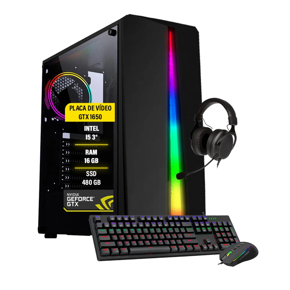 Pc Gamer Darius i5 3a Gen, GTX 1650, 16GB, SSD 480GB