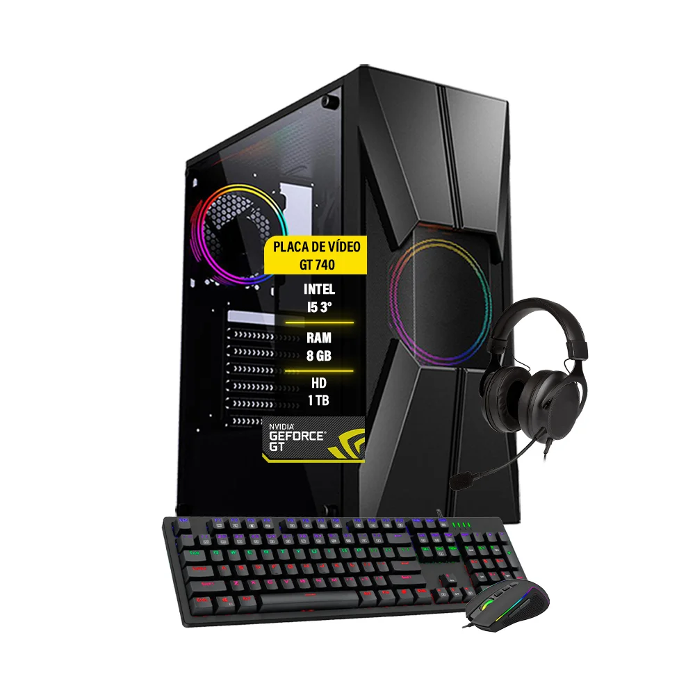 Computador Gamer Maximus i5, GT 730 4GB, 8GB, HD 1TB, Wi-Fi