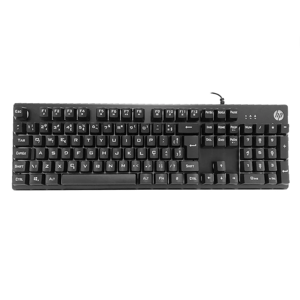 Imagem 3 de 5 do produto Teclado Gamer HP K500F, LED RGB, Teclas Multimídia, ABNT2 - 7zz97aa#ac4