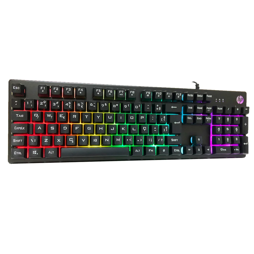 Imagem 5 de 5 do produto Teclado Gamer HP K500F, LED RGB, Teclas Multimídia, ABNT2 - 7zz97aa#ac4