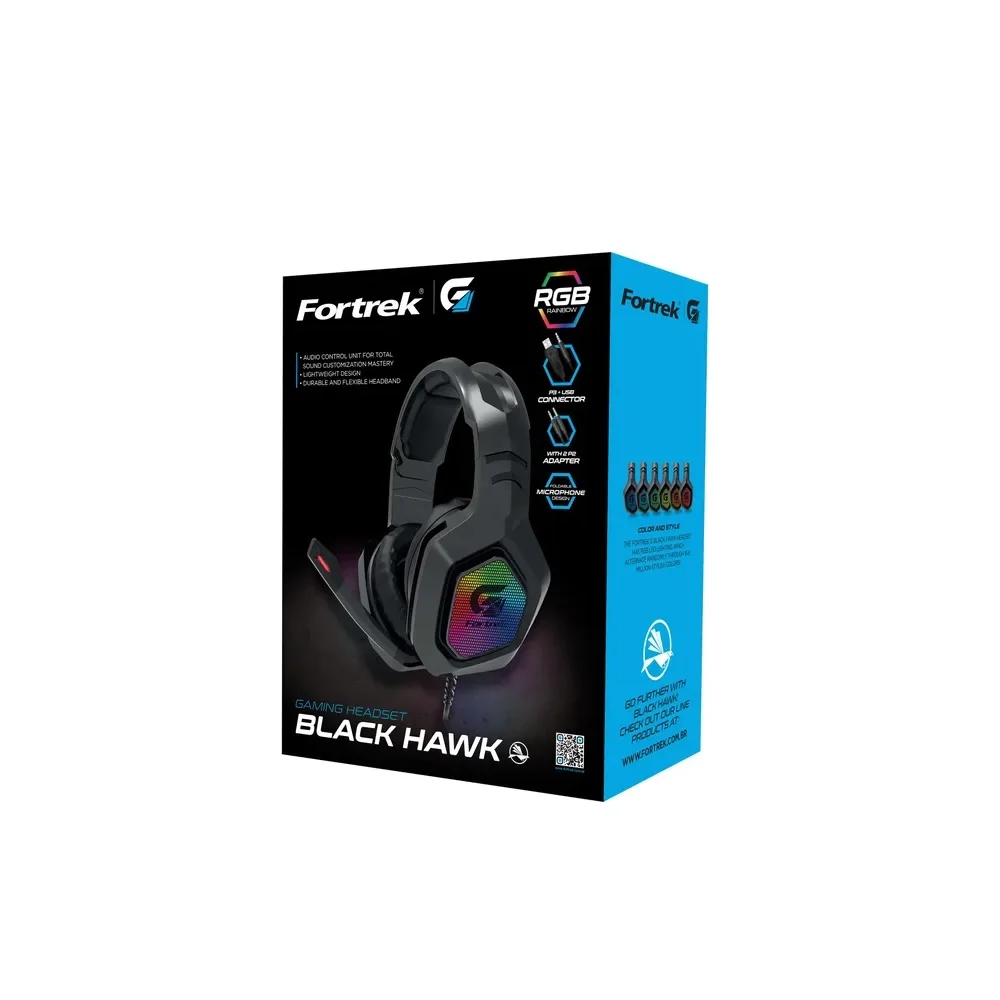 Headset Gamer Fortrek G Black Hawk, RGB, Preto