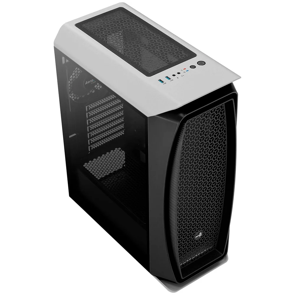 Imagem 3 de 5 do produto Gabinete Gamer Aerocool Aero One, Mid Tower, RGB, ATX, Lateral Em Vidro Temperado,  Branco - 70166