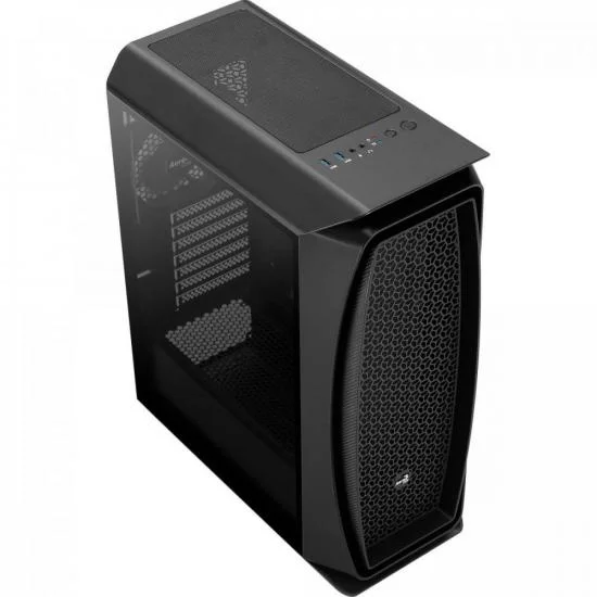 Imagem 2 de 5 do produto Gabinete Gamer Aerocool Aero One, ATX, Mid Tower, 1x Cooler Traseiro, Lateral Em Vidro Temperado, Preto - 70165