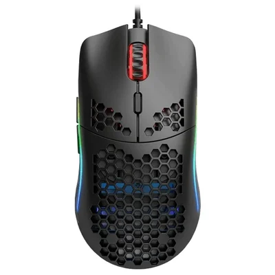 Mouse Gamer Glorious Model O- Minus, 59g Ultraleve, com Design Honeycomb, Preto Fosco