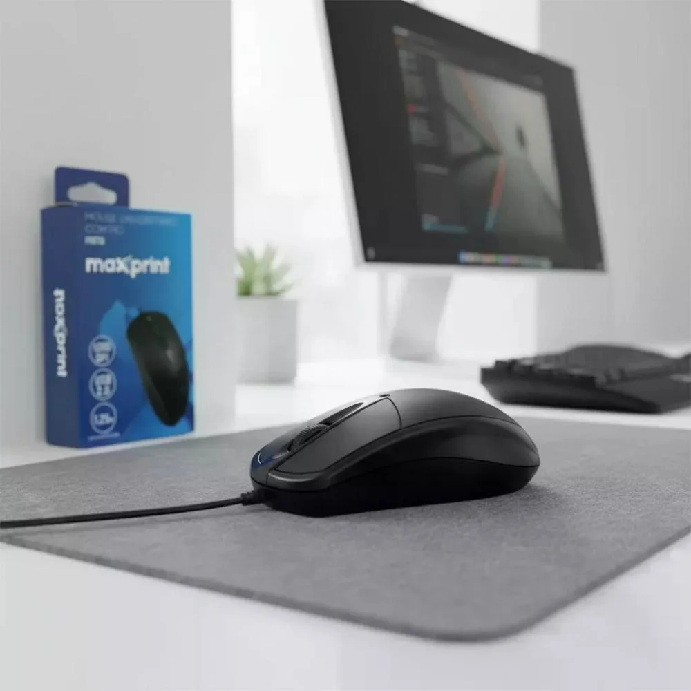 Imagem 2 de 5 do produto Mouse Maxprint, Sem Fio Wireless, High Concept, 1600 DPI, Azul - 6014477