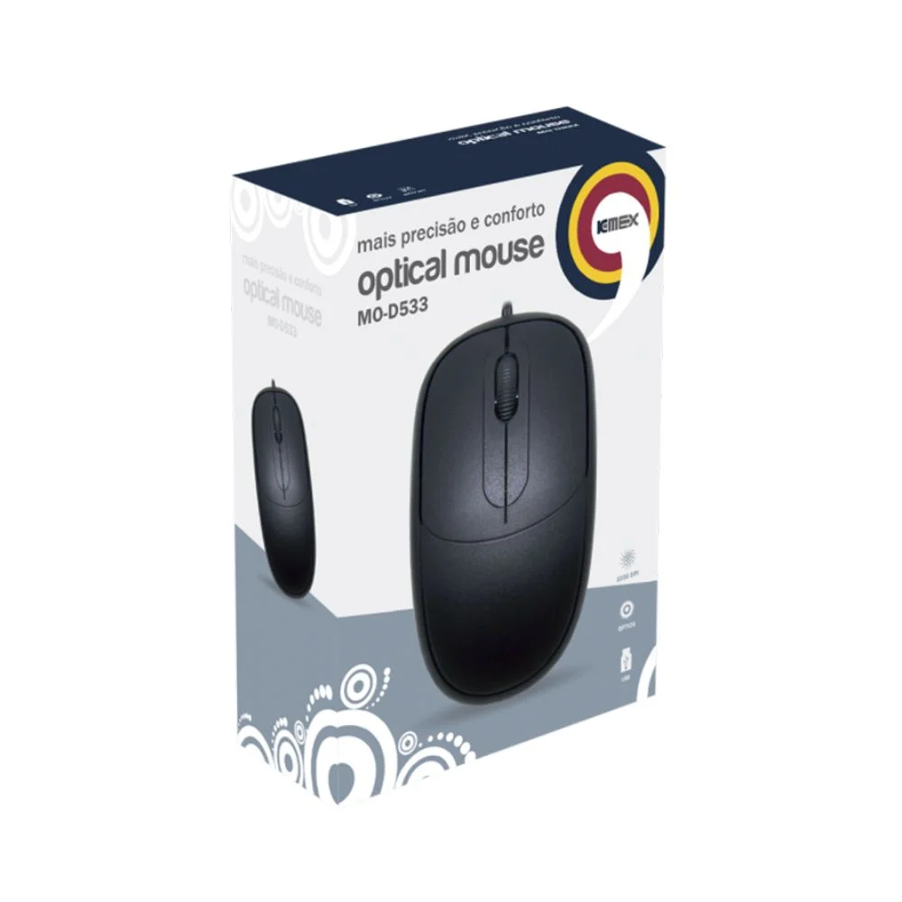 Mouse Optico K-mex Mo-d533 Usb - Preto Mouse Optico K-mex Mo-d533 Usb - Preto