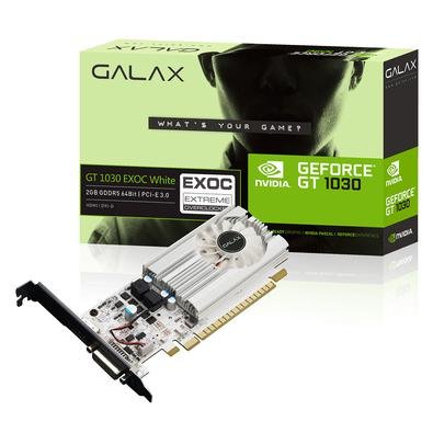 A placa de vídeo Galax GeForce GT 1030 EXOC transforma suas experiências com games e aplicações. Integrando um poderoso processador gráfico e tecnolog
