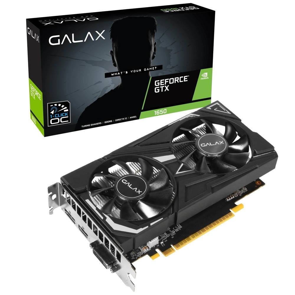   GTX 1650, Galax NVIDIA GeForce, 4GB GDDR6, EX Plus, 1-Click OC, 128 Bits - 65SQL8DS93E1