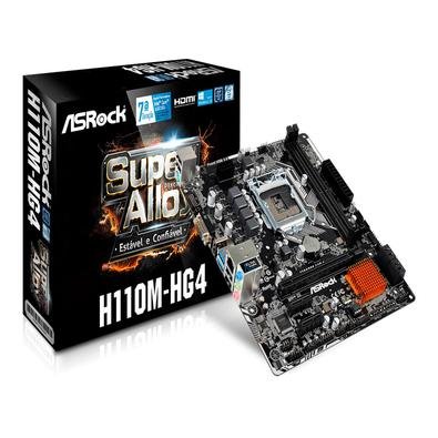Placa Mãe Asrock H110M-HG4 Socket Intel LGA1151, DDR4, Uatx 6º e 7º Geração