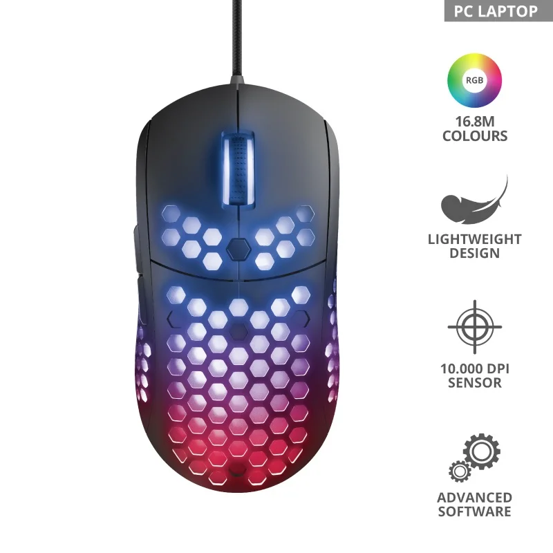 Mouse Gamer Trust GTX 960, Graphin Lightweight, 10000 DPI, RGB com Fio